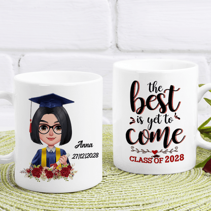 Graduation mug, Custom Chibi Art, Personal Mug, HN590