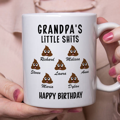Grandpa's Little Shits Custom Family Mug
