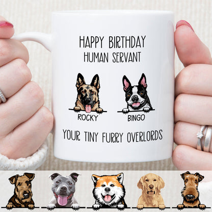 Happy Birthday Human Servant Personalized Custom Dog Mug C334