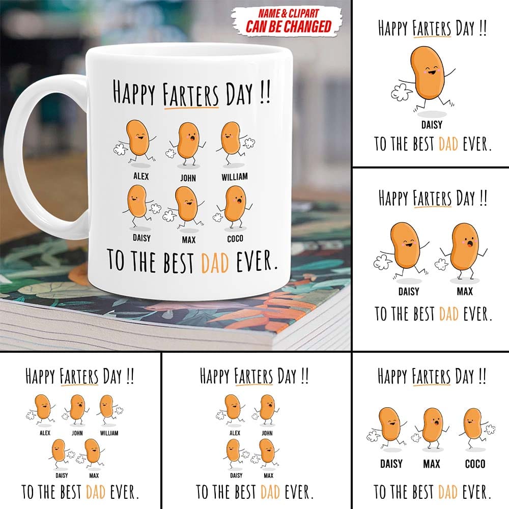 Happy Farter's Day To The Best Dad Ever Family Coffee Mug, HN590