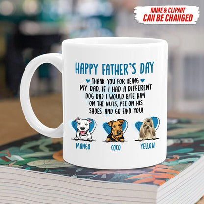 Happy Father's Day Thank You For Being My Dad Dog Coffee Mug TA29 888248