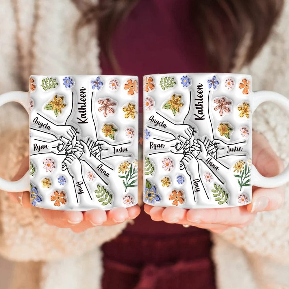 Hold My Hand Hold My Heart Family 3D Inflated Mug Personalized Gift DM01 890905