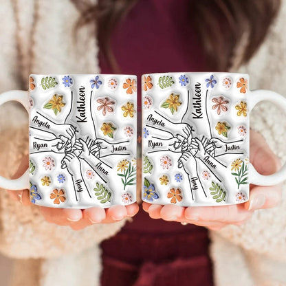 Hold My Hand Hold My Heart Family 3D Inflated Mug Personalized Gift DM01 890905