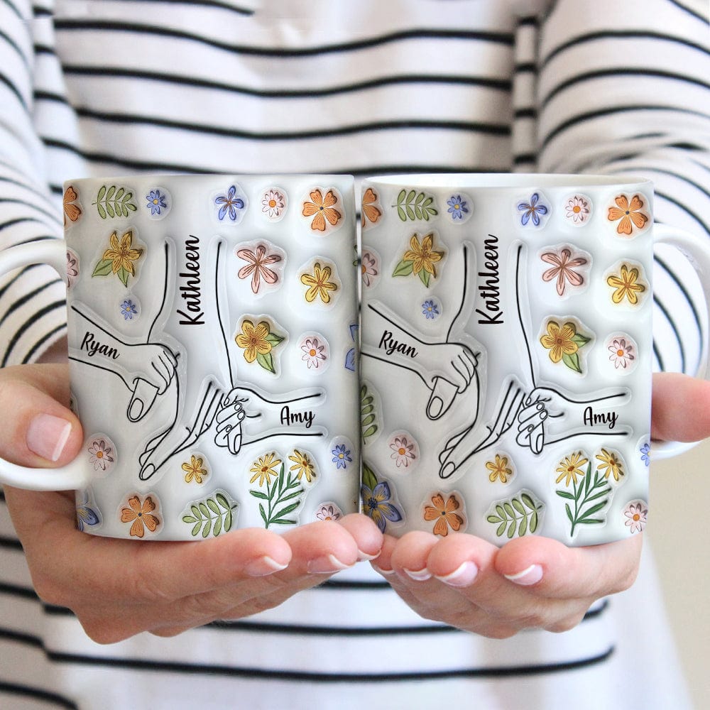 Hold My Hand Hold My Heart Family 3D Inflated Mug Personalized Gift DM01 890905
