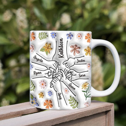 Hold My Hand Hold My Heart Family 3D Inflated Mug Personalized Gift DM01 890905