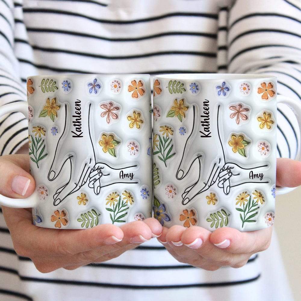 Hold My Hand Hold My Heart Family 3D Inflated Mug Personalized Gift DM01 890905