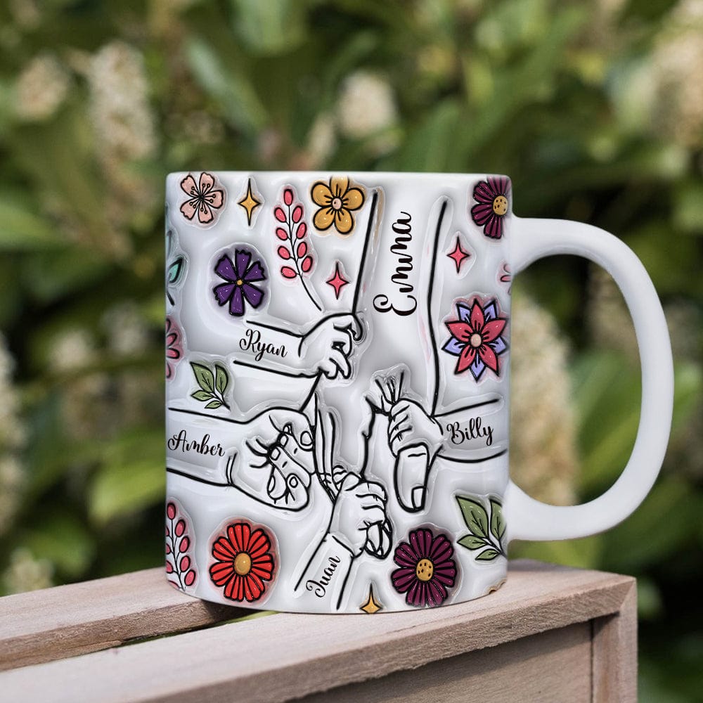 Hold My Hand, Hold My Heart Family 3D Inflated Effect Mug Personalized Gift DM01 890931