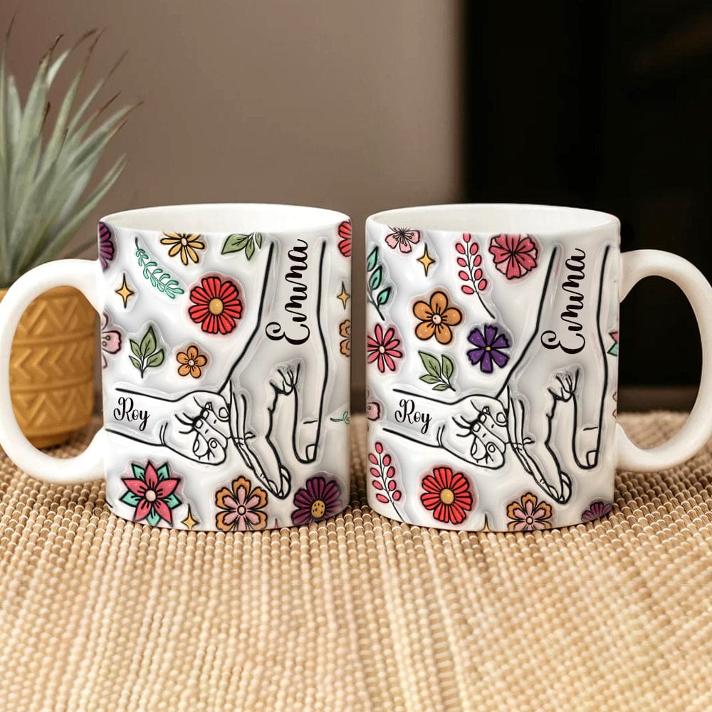 Hold My Hand, Hold My Heart Family 3D Inflated Effect Mug Personalized Gift DM01 890931