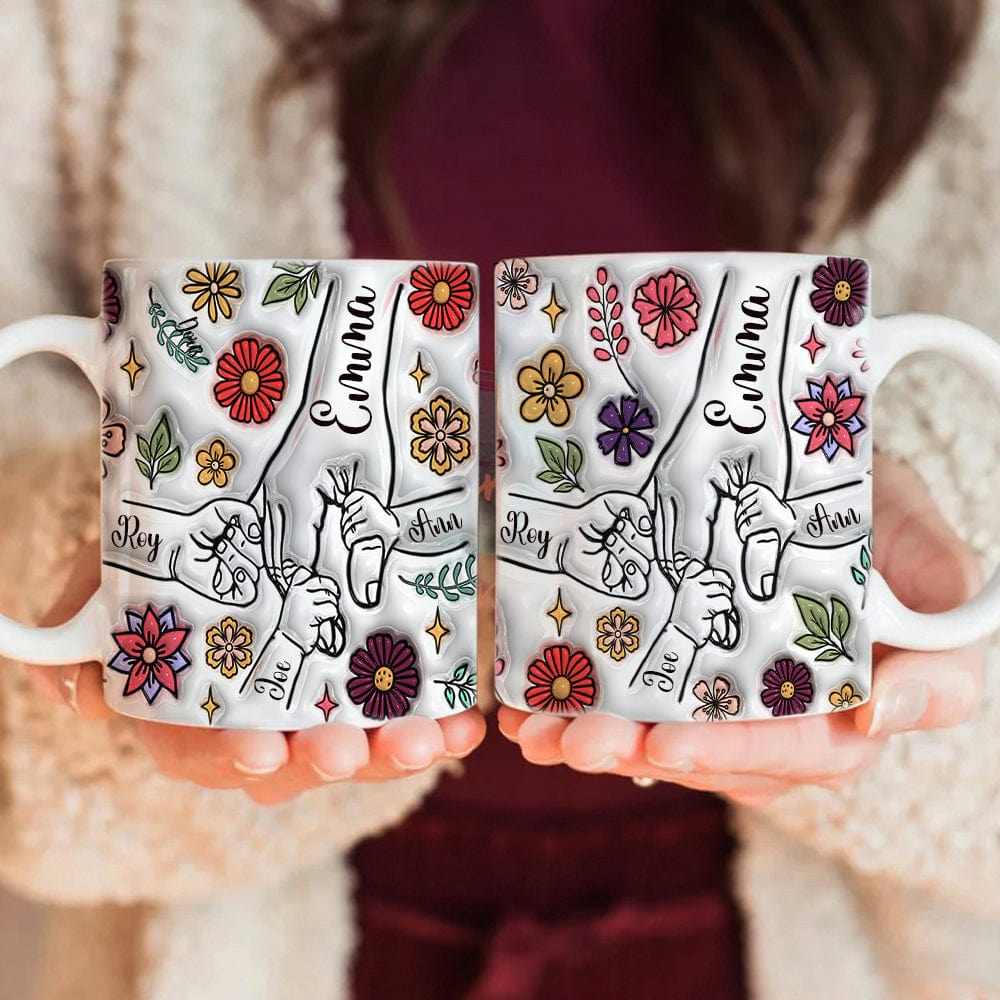 Hold My Hand, Hold My Heart Family 3D Inflated Effect Mug Personalized Gift DM01 890931