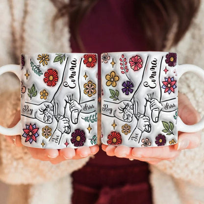 Hold My Hand, Hold My Heart Family 3D Inflated Effect Mug Personalized Gift DM01 890931