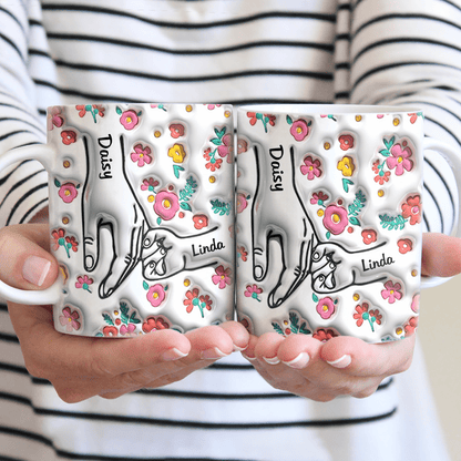 Holding Mother's Hand Family 3D Mug Personalized Gift TH10 890891