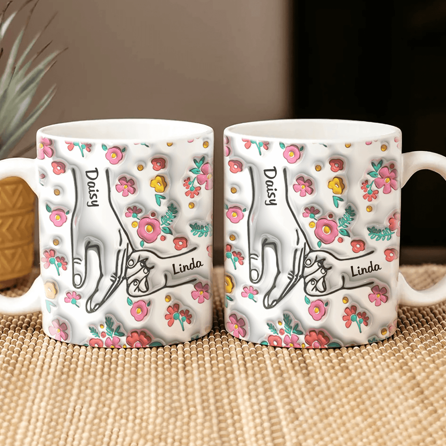 Holding Mother's Hand Family 3D Mug Personalized Gift TH10 890891