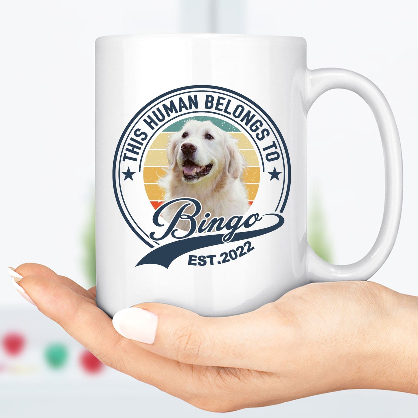 Human Belongs To Dog Cat Personalized Custom Photo Dog Cat Pet Mug TA29