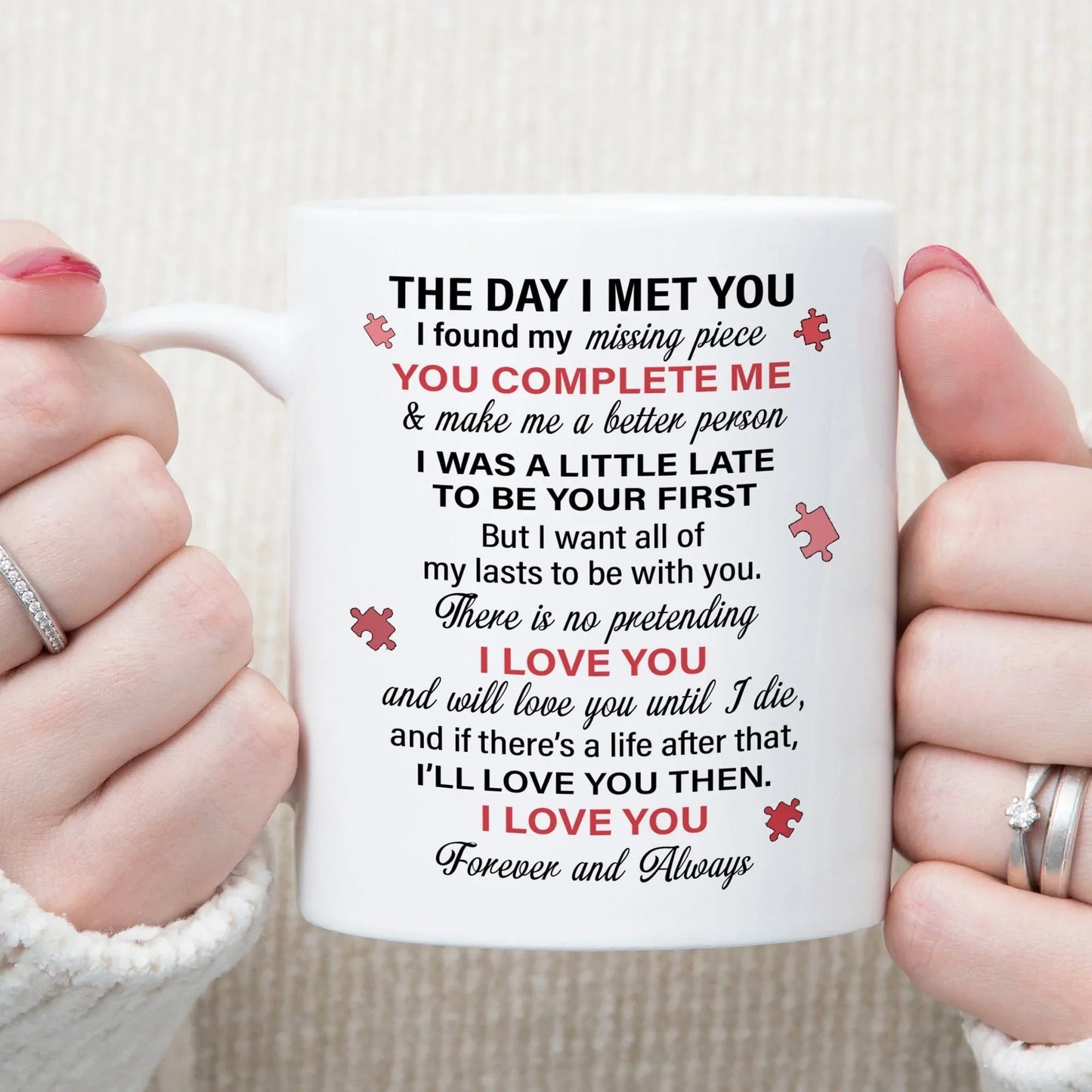 I Found My Missing Piece Personalized Custom Photo Anniversary Mug Valentine Day Gift C608