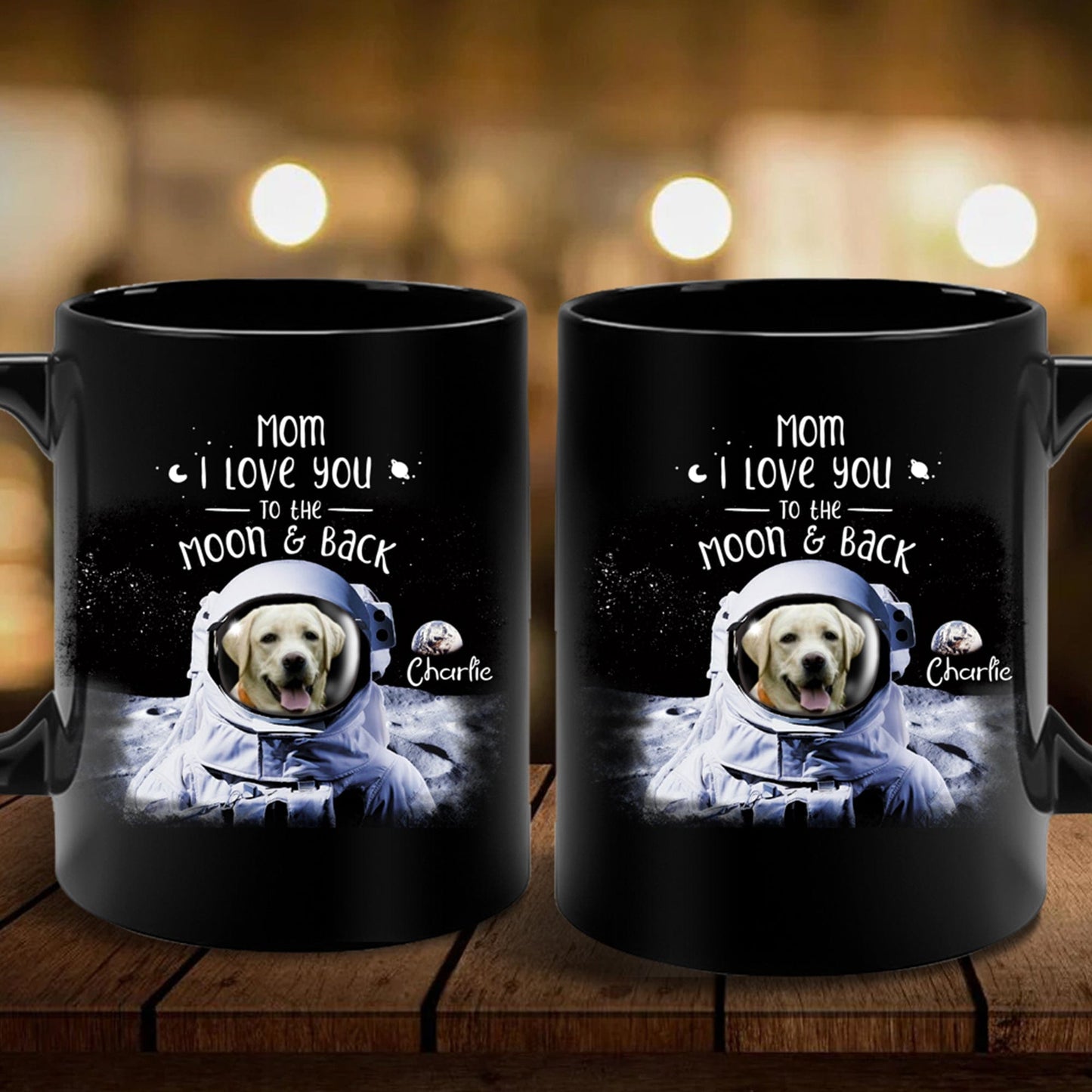 I Love you To The Moon & Back Personalized Custom Dog Mug