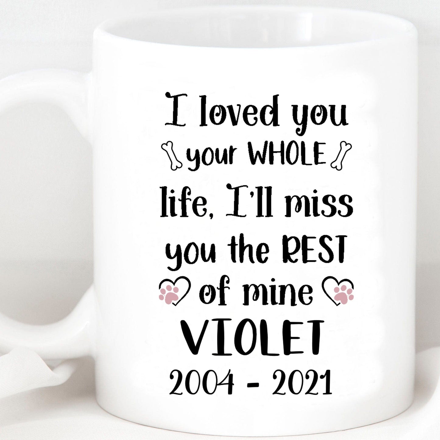 I Loved You Your Whole Life, I'll Miss You The Rest of Mine Personalized Custom Photo Dog Mug H354