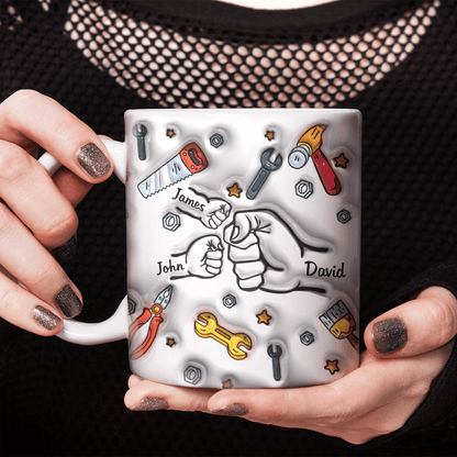 Kid And Father Fist Bump 3D Mug Personalized Gift TH10 890929
