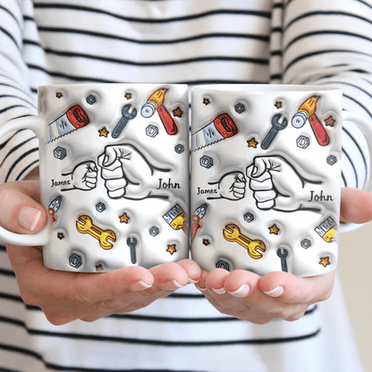 Kid And Father Fist Bump 3D Mug Personalized Gift TH10 890929