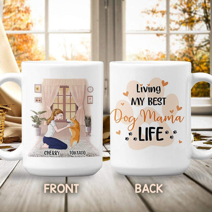 Living My Best Dog Mama Life Dog Coffee Mug, HN590