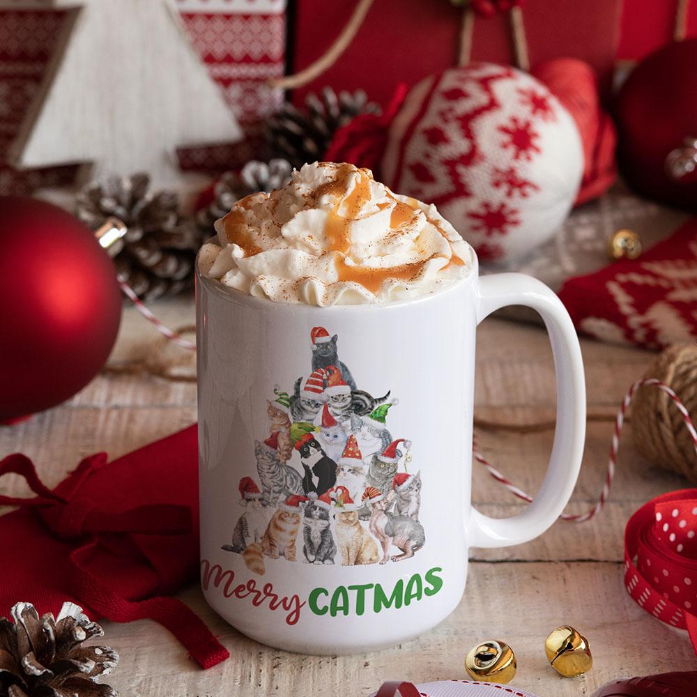 Merry Catmas Woofmas Cat Dog Coffee Mug HN590