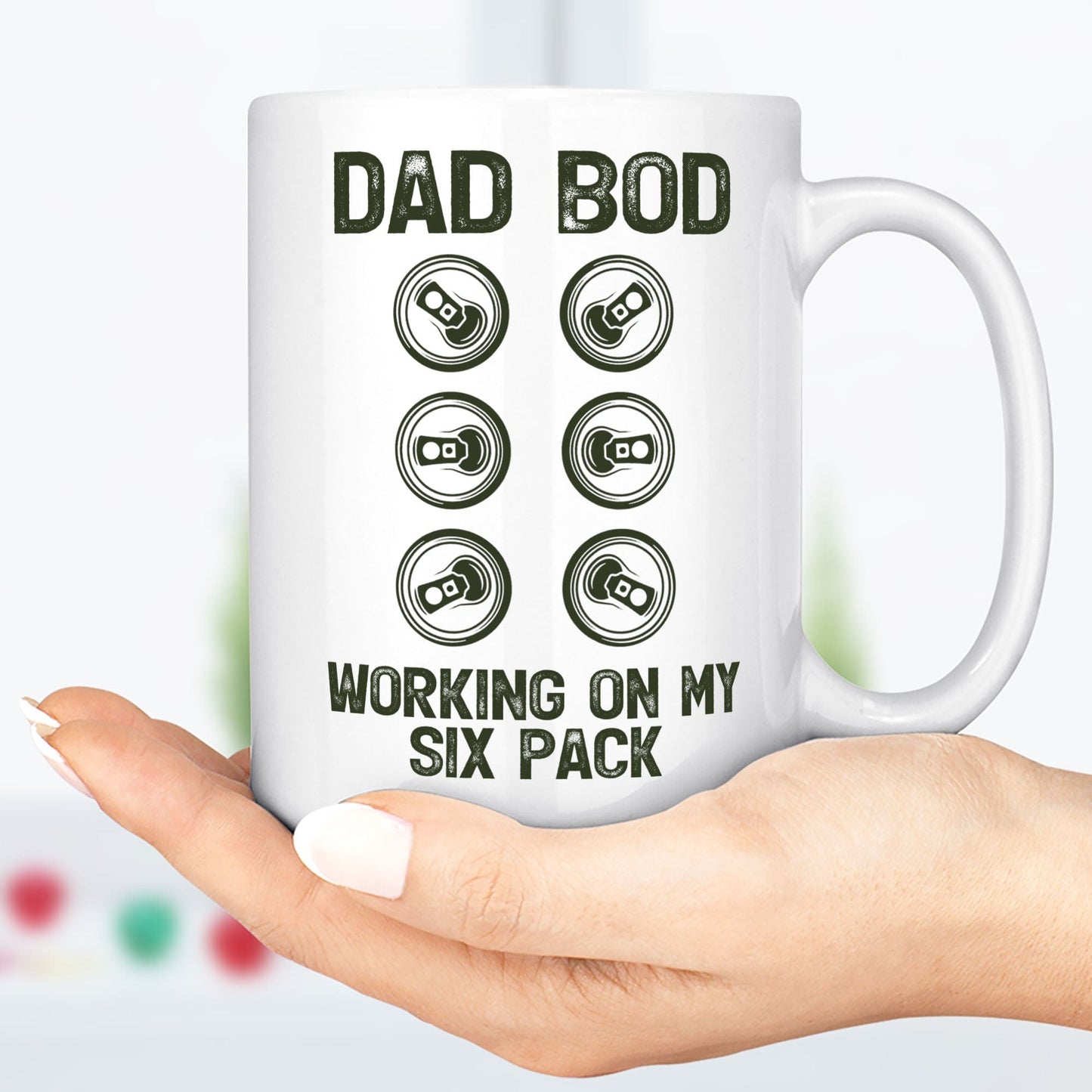 Papa Bear Dad Bod Working On My Six Pack Personalized Custom Family Mug C322