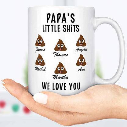 Papa's Little Shits Custom Mug