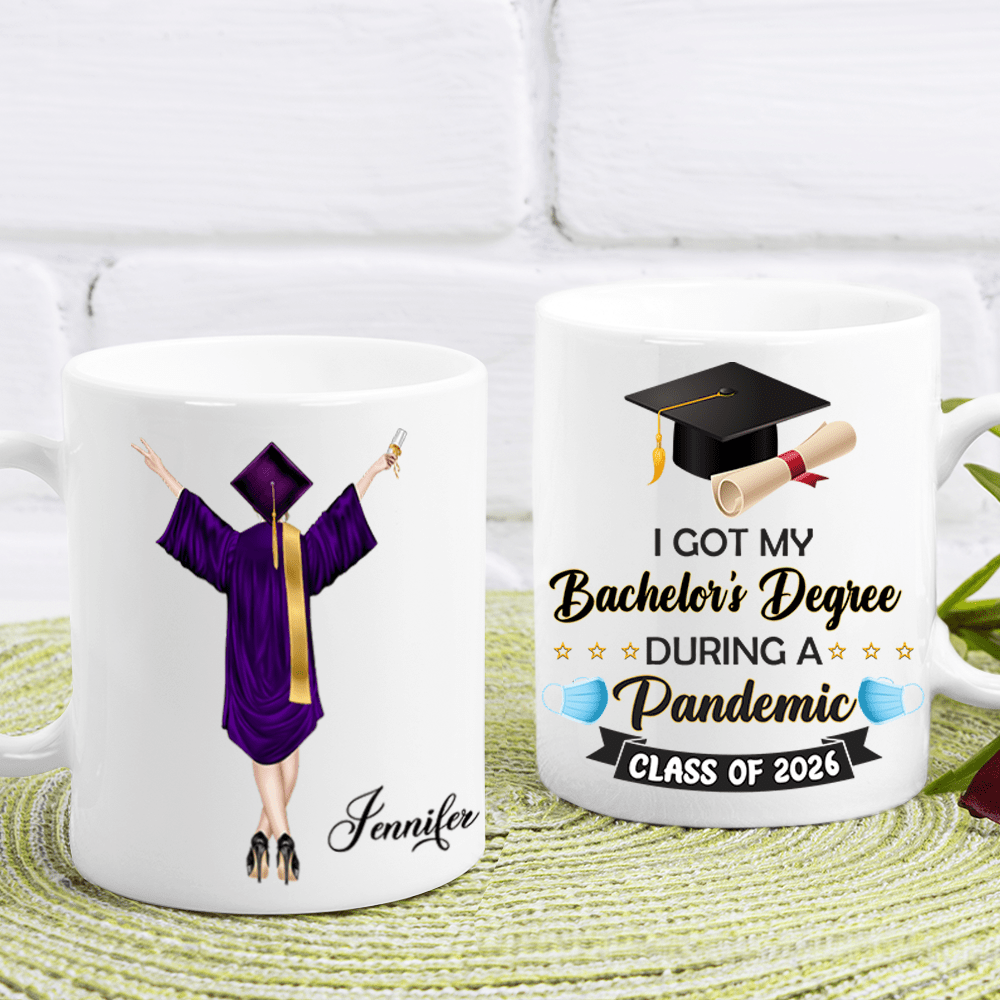 Personalized Clipart I Got Graduated During A Pandemic Graduation Mug LM32 893095
