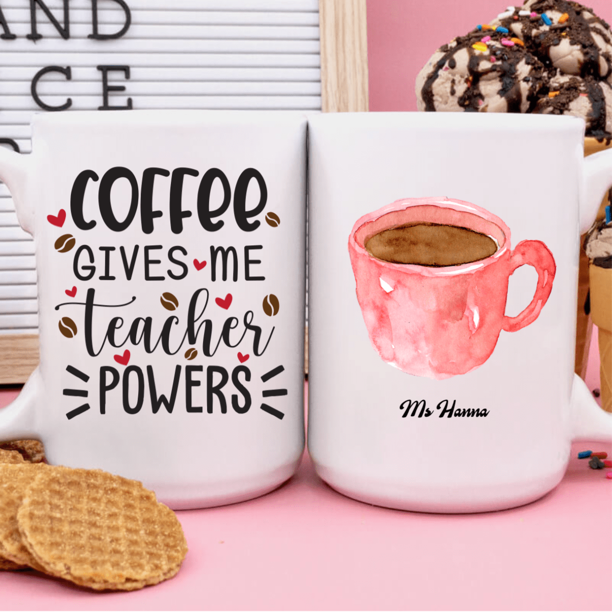 Coffee Gives Me Teacher Power Back To School Coffee Mug