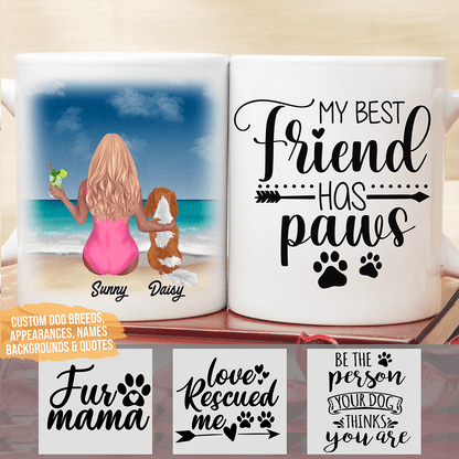 Beach Bikini And Dogs Coffee Mug