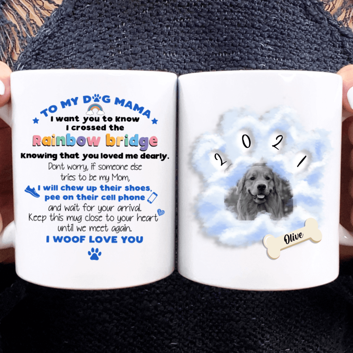 Crossed The Rainbow Bridge Dog Coffee Mug