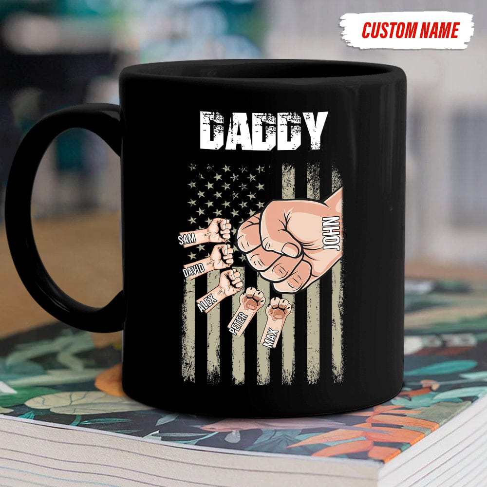 Personalized Dad With Kids Hand To Hand Family Coffee Mug, HN590 890969