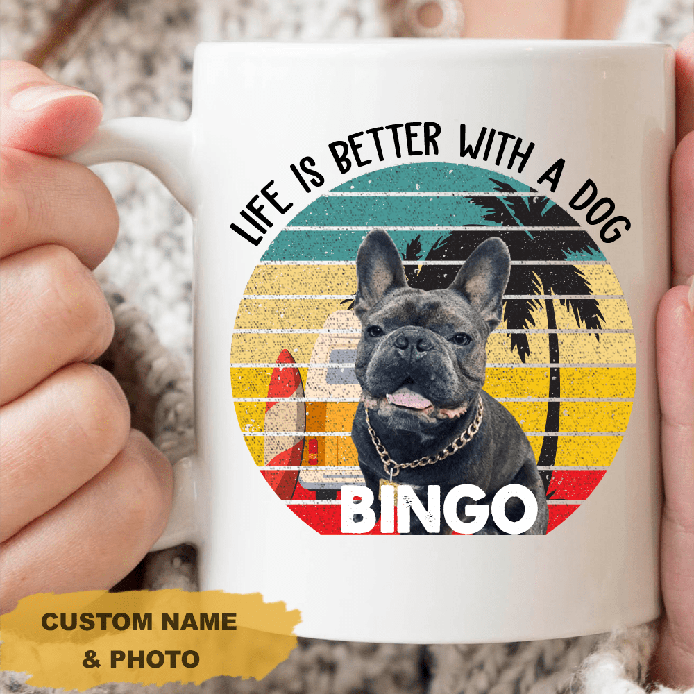 Life Is Better With A Dog Retro Coffee Mug