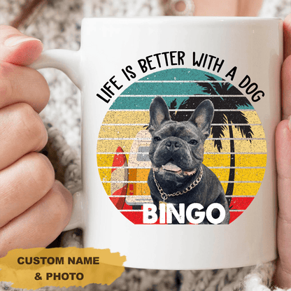 Life Is Better With A Dog Retro Coffee Mug