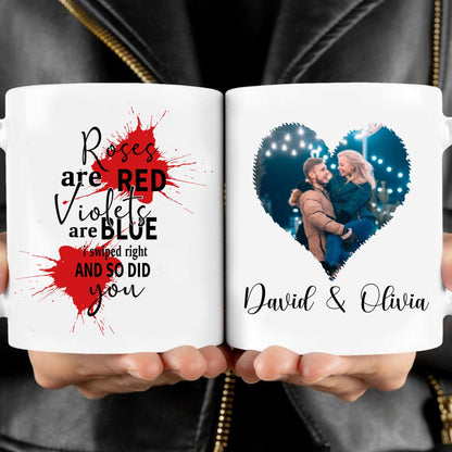 Roses Are Red Violets Are Blue Personalized Custom Photo Valentine Anniversary Couples Mug H586