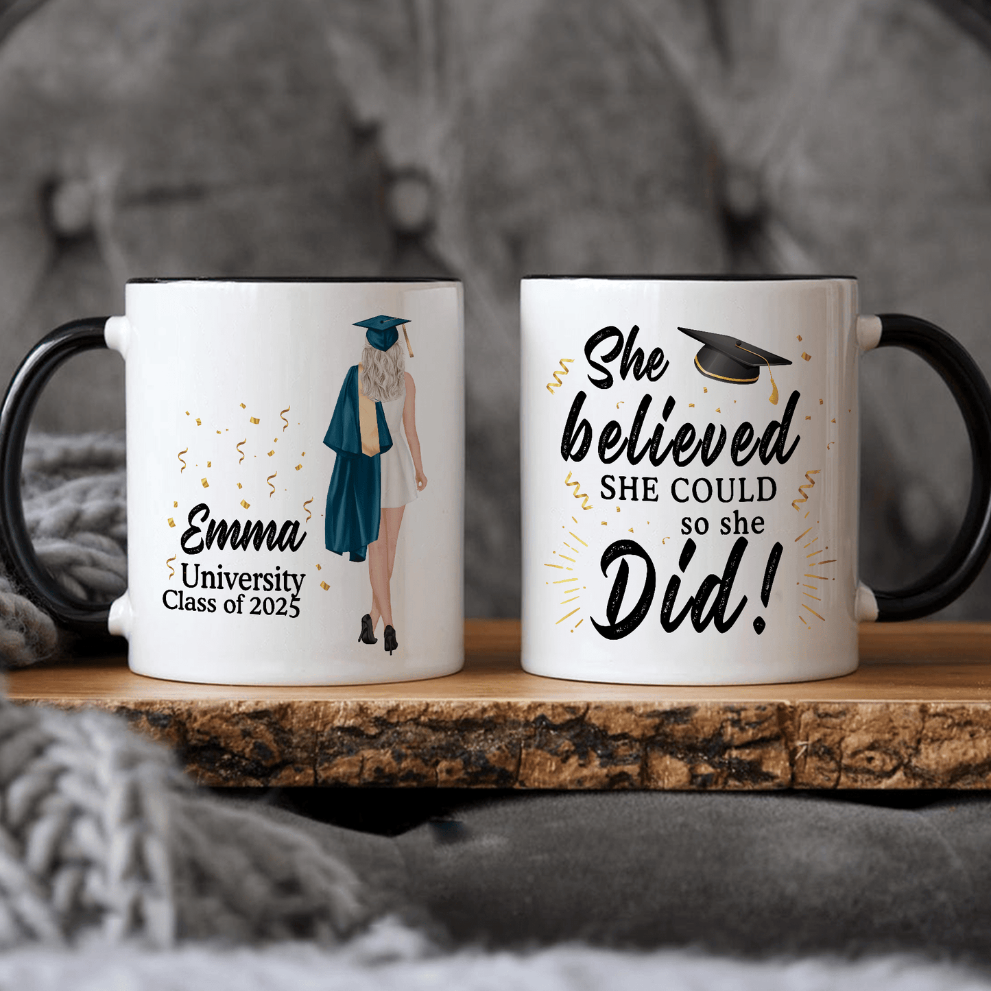 She Believed She Could So She Did Graduation Gift Accent Mug LM32 893055