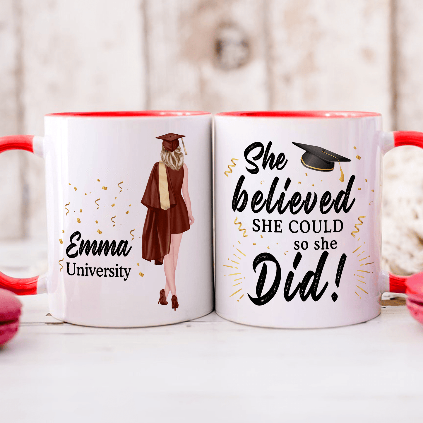She Believed She Could So She Did Graduation Gift Accent Mug LM32 893055