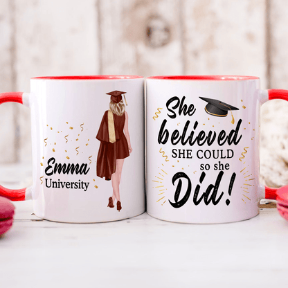 She Believed She Could So She Did Graduation Gift Accent Mug LM32 893055