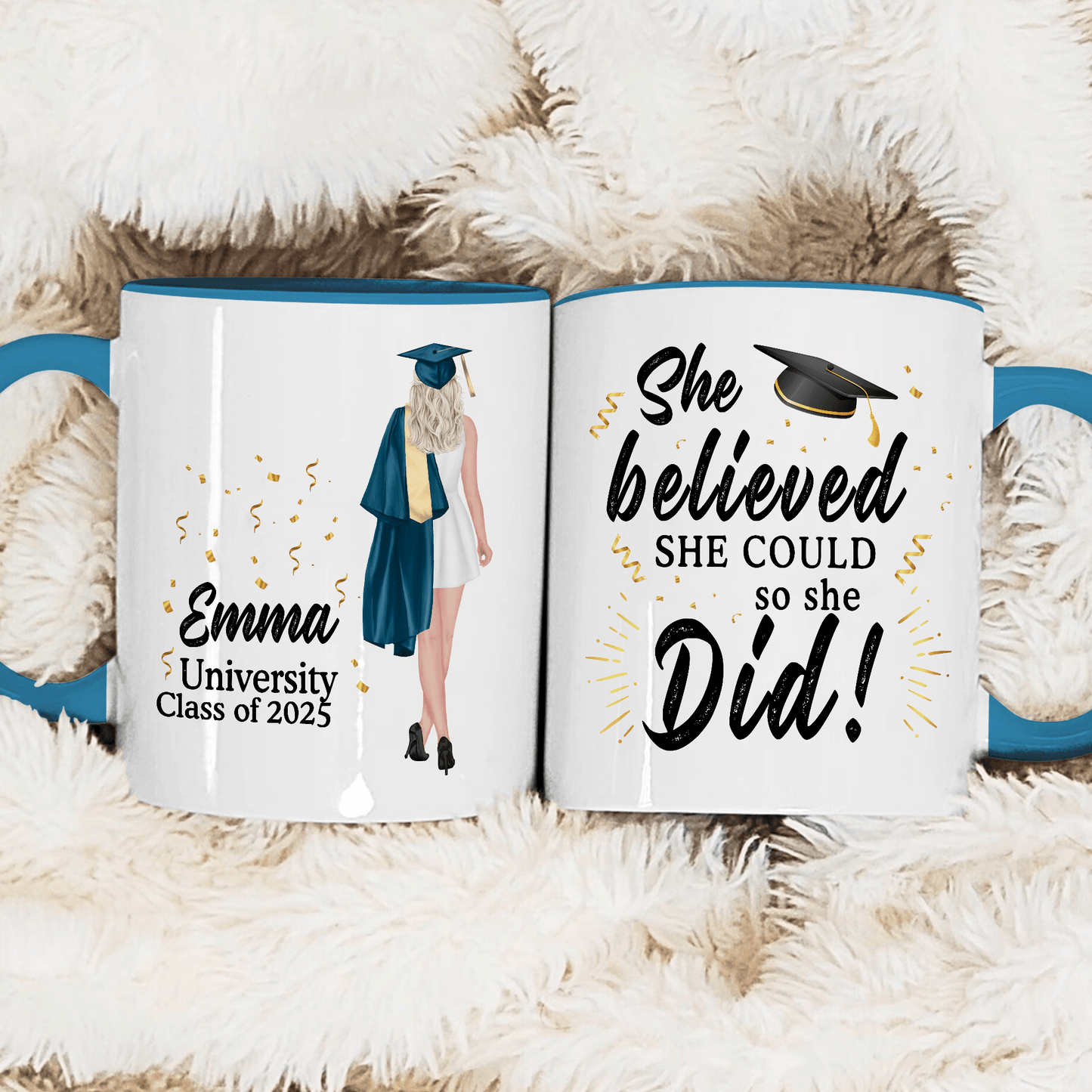 She Believed She Could So She Did Graduation Gift Accent Mug LM32 893055