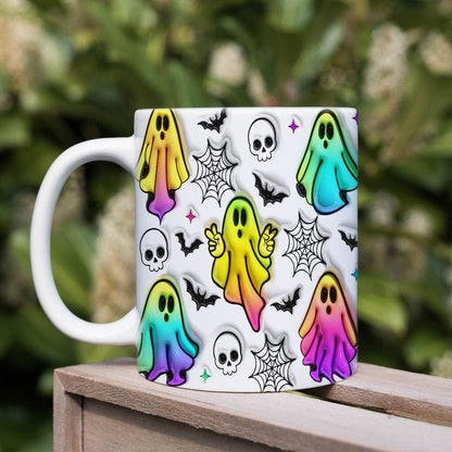 Skull Bat And Spooky Vibes Halloween Personalized Gift Mug HO82 891340