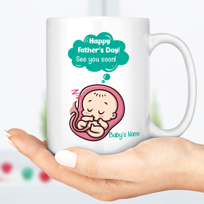 Soon To Be Mug, Father's Day Mug, Expectant Father, Daddy To Be, Pregnancy Mug, Unborn Baby, First Time Dad, Baby, Utero, Unique, Funny C302