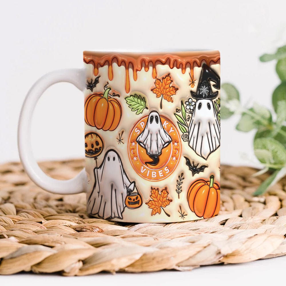 Spooky Vibes With Pumpkin Halloween Personalized Gift Mug HO82 891336