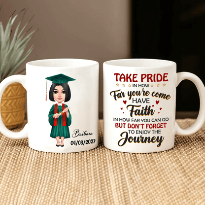 Take Pride Congrats Grad Graduation mug, Custom Chibi ClipArt HN590