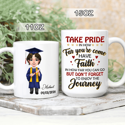 Take Pride Congrats Grad Graduation mug, Custom Chibi ClipArt HN590