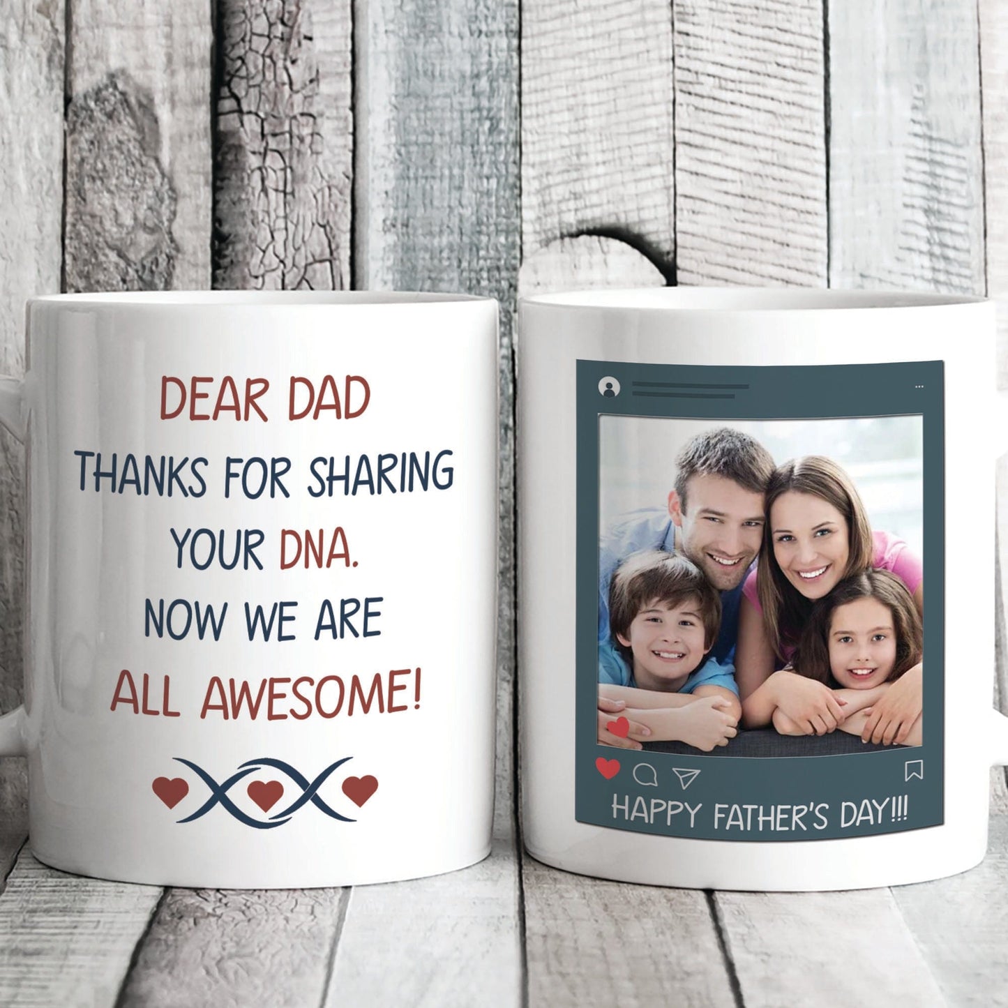 Thanks For Sharing Your DNA Personalized Custom Father's Day Birthday Photo Mug C336