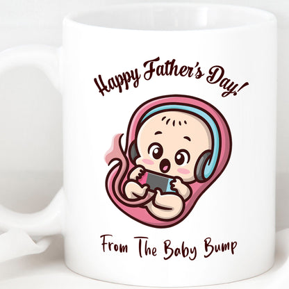 The Baby Bump, Father's Day Mug, Expectant Father, Daddy To Be, Pregnancy Mug, Unborn Baby, First Time Dad, Baby, Utero, Unique, Funny C303