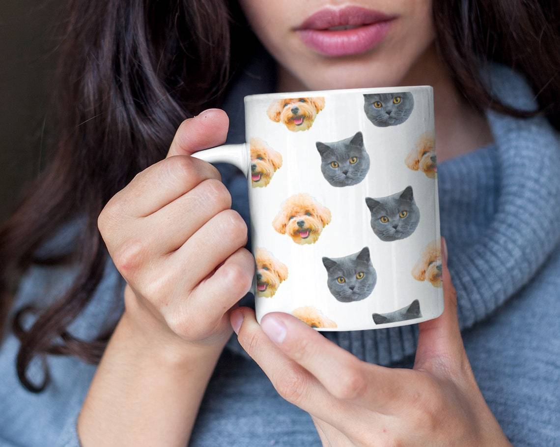 Upload Image Portrait Coffee Mug For Dog Cat, T368 HN590