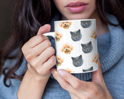 Upload Image Portrait Coffee Mug For Dog Cat, T368 HN590