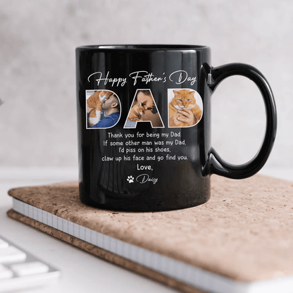 Upload Photo Happy Father's Day For Cat Lover Dark Mug TH10 890909