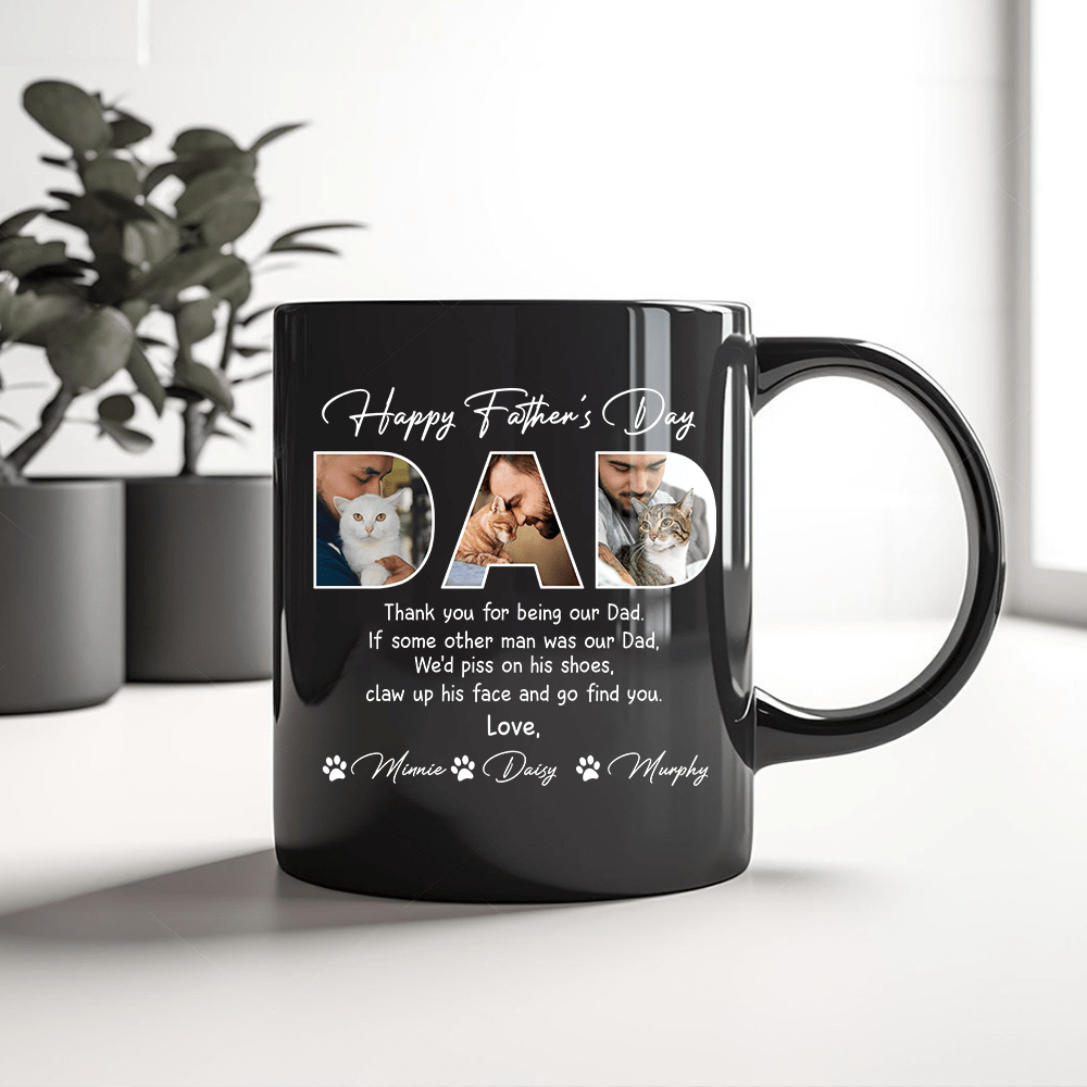 Upload Photo Happy Father's Day For Cat Lover Dark Mug TH10 890909