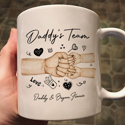 Daddy's Team Fist Bump Personalized Mug